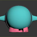 Cute Blue Duck Shaped Household Item With Pink Goggles And Playful Design
