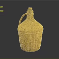 Handmade Woven Wicker Bottle With Cork Stopper And Handle For Home Use