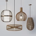 New Chinese Chandelier Rattan Chandelier 3d model