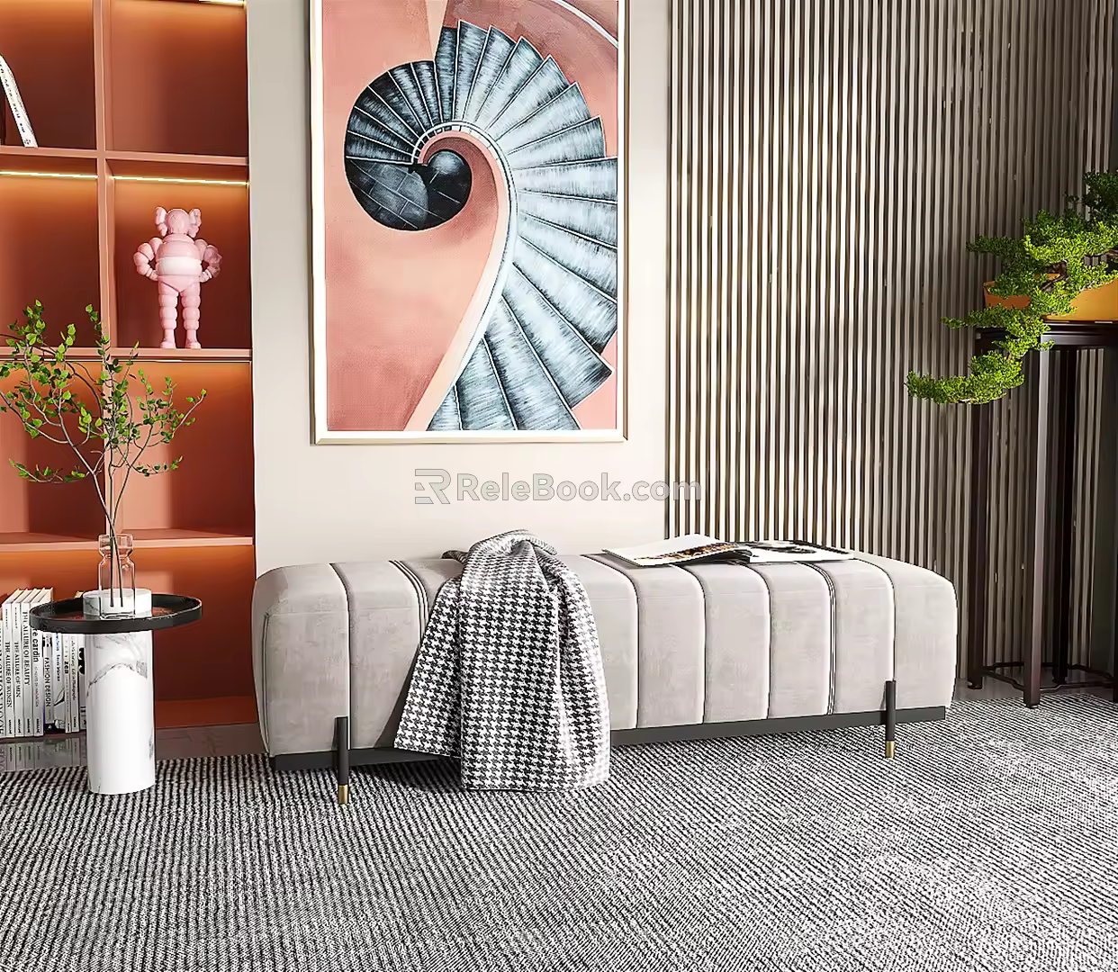 Modern sofa stool 3d model