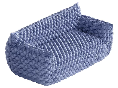 Blue Woven Single Sofa with Modern Design and Soft Comfortable Texture 3d model