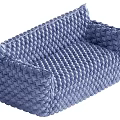 Blue Woven Single Sofa with Modern Design and Soft Comfortable Texture