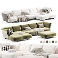 Comfortable Sectional Sofa With Plush Pillows Cozy Blanket And Matching Ottoman In Various Colors