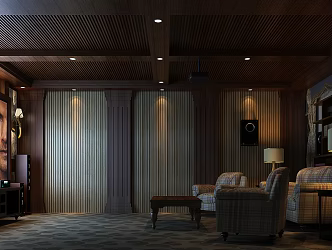 American Video Room Home Theater Room 3d model