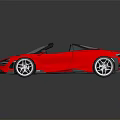 Red Modern Convertible Sports Car With Sleek Design And Alloy Wheels