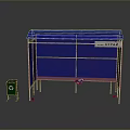 KYPAIR Blue Metal Frame Shelter With Work Area And Trash Bin