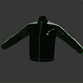 Black Track Jacket With White Stripes On Sleeves And Classic Logo Design 3d model
