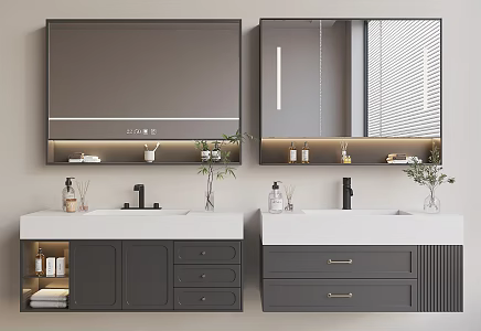 French Retro Bathroom Cabinet 3d model