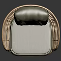 Wicker Leisure Chair with Gray Cushion and Comfortable Backrest Modern Minimalist Design for Home Decor