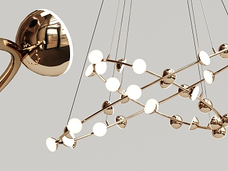 Modern chandelier metal multi-head chandelier 3d model