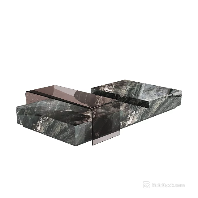 Elegant Modern Coffee Table Design With Marble Surface And Sleek Structure 3d model