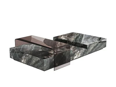 Elegant Modern Coffee Table Design With Marble Surface And Sleek Structure 3d model