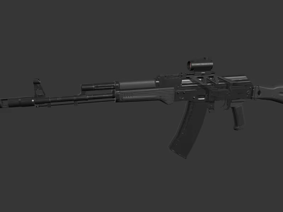 Assault Rifle 3D Model with Scope and Detailed Tactical Design Features 3d model