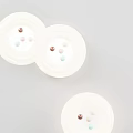 Modern Artistic Ceiling Lights With Curved White Shades And Hanging Colorful Beads