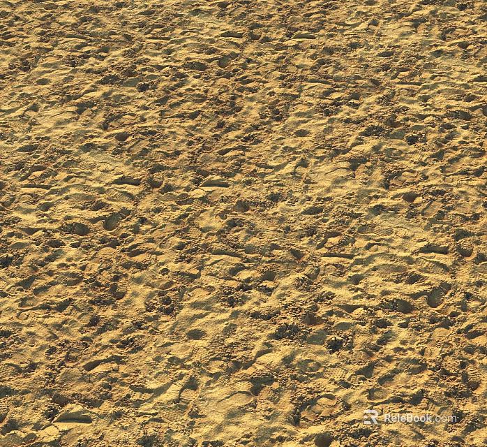 Beautiful Natural Sand Landscape With Detailed Texture And Footprints Under Sunlight 3d model 