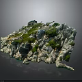 Detailed Terrain Mountainous Landscape With Green Vegetation Blue Water And Rock Formations