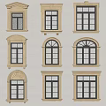Jane European window combination arch window casement window floor-to-ceiling window 3d model