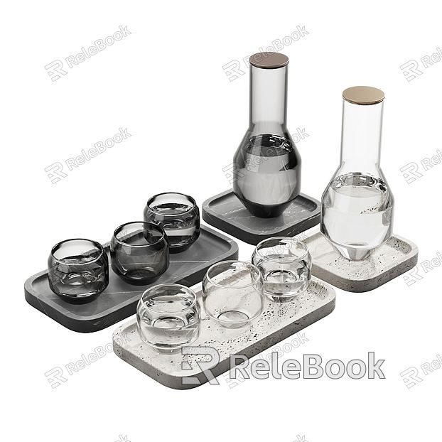 Modern Glassware Tableware Water Cup model