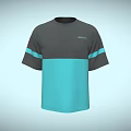 Timberland Short Sleeve T Shirt With Dark Gray And Teal Color Striped Sleeves