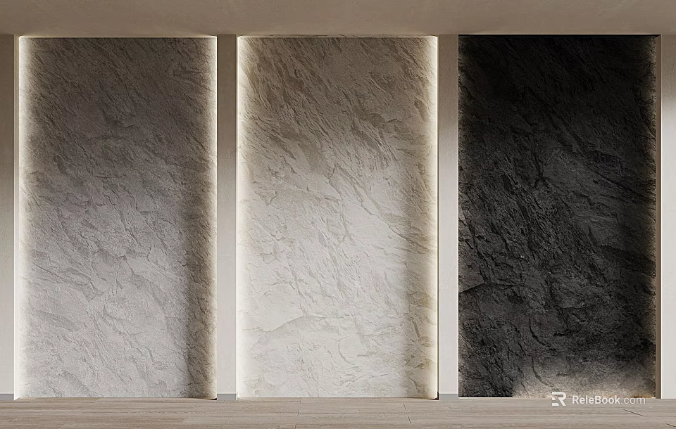 Textured Sofa Background Walls In Light Neutral And Dark Shades 3d model 