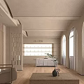 Modern Warm Beauty Salon Interior With Arched Windows And Comfortable Hair And Skin Care Space