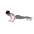 Woman Doing Plank Exercise In Different Positions With White Tank Top Gray Leggings And Sneakers
