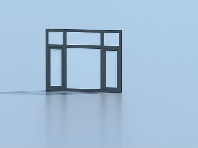 Stylish Modern Casement Window With Black Aluminum Frame And Clear Glass Panes 3d model