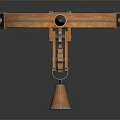 Ancient Medieval Crossbow With Wooden Frame Metal Parts And Spiked Bolt Stand