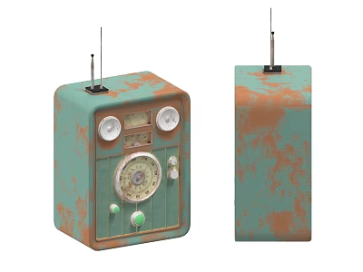 Retro Radio Rusty Radio Recorder 3d model