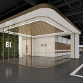 Underground Parking Garage E1 Entrance with Glass Doors Green Plant Wall and Marble Walls