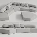 Modern Combination Sofa Multiplayer Sofa 3d model