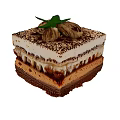 Delicious Layered Tiramisu Cake With Creamy Layers Cocoa Powder And Mint Leaf