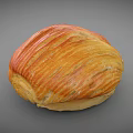 Golden Striped Artisan Bread With Flaky Crust And Freshly Baked Texture 3d model