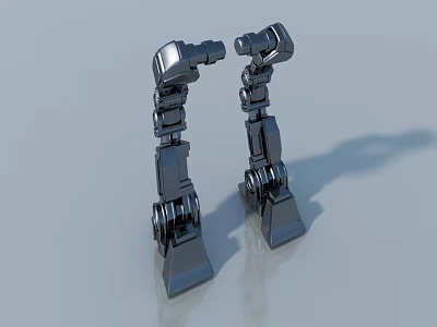 Stainless Steel Hinges For Swing Doors With Mechanical Arm Design And 3D Rendering 3d model