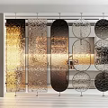 Modern partition glass screen partition 3d model