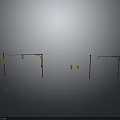 Urban Road Traffic Lights On Metal Poles Architectural Structure Design