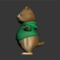 Cartoon Squirrel Character Wearing Green Hoodie with Outstretched Arms on Dark Background