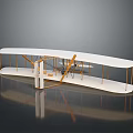 Detailed Wright Flyer Biplane Model With White Wings Orange Struts And Propeller
