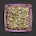 Acai Granola Cereal in Pink Container with Transparent Lid and Nutty Mixture