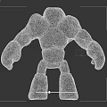 Stone Golem Creature Humanoid Form Constructed From Rough Stone Pieces 3d model