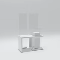 Modern White Display Shelves With Transparent Panels And Minimalist Design For Retail