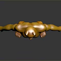 3D Cat Head Humanoid Character With Muscular Torso And Black Shorts