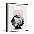 Abstract Circular Wall Art With Pink Black Gray Design For Modern Decor