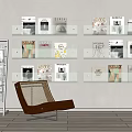 Modern Bookshelf Display Rack Storage Rack Book Ornaments Wall Hanging Bookshelf Books Newspapers and Periodicals Rack 3d model
