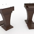 Two Brown Wooden Podiums Featuring Simple Design And Sturdy Base For Events