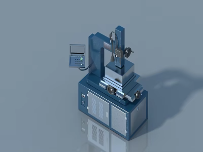 Blue Modern Pet Cabinet With Control Panel And Mechanical Structure Design 3d model