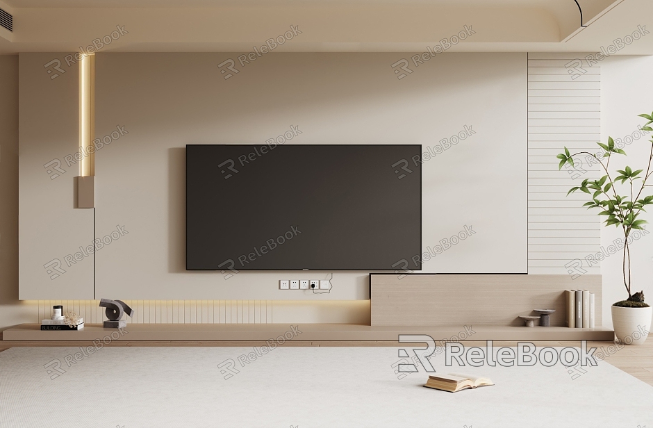 Modern TV background wall model