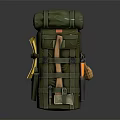Green Tactical Backpack With Durable Material Adjustable Straps And Utility Pouch 3d model