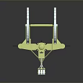Yellow Military Vehicle With Large Wheels And Mechanical 3D Model Design