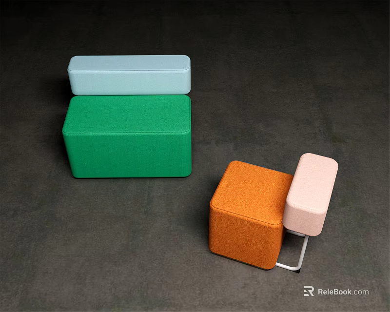 Modern Cube Shaped Single Sofa With Modular Design In Multiple Colors 3d model 